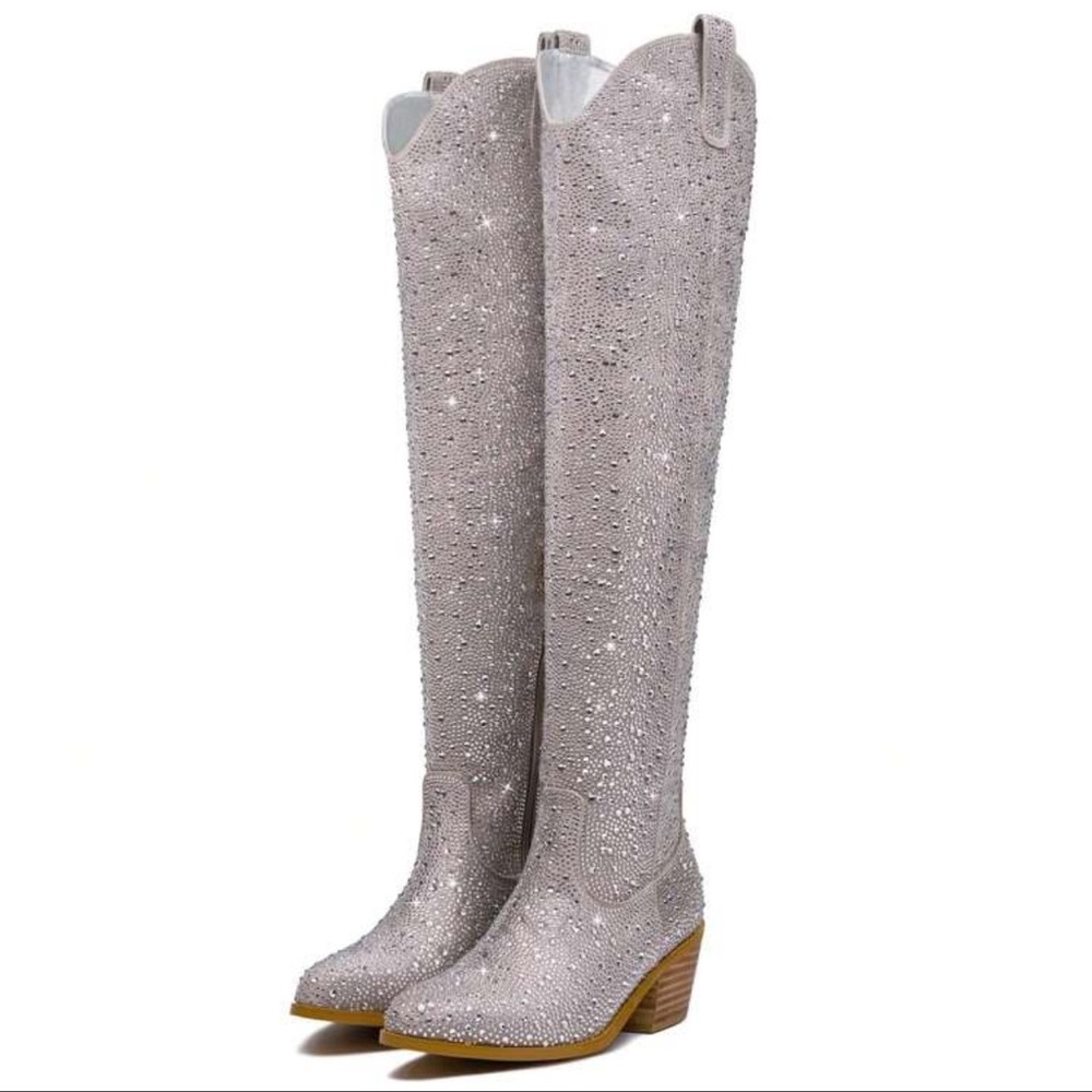 Knee high sequin Lover inspired boots